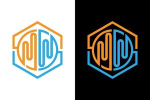 Modern Abstract Hexagon Signal Logo Design vector
