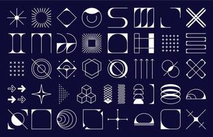 Brutalism shapes, modern geometric elements vector