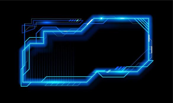 HUD game neon frame for asset or interface overlay vector
