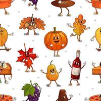 Colorful cartoon fruits and vegetables characters vector