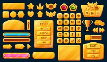 Colorful UI elements for game design vector
