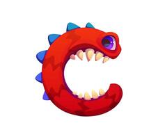 Crazy monster character cartoon font letter C vector