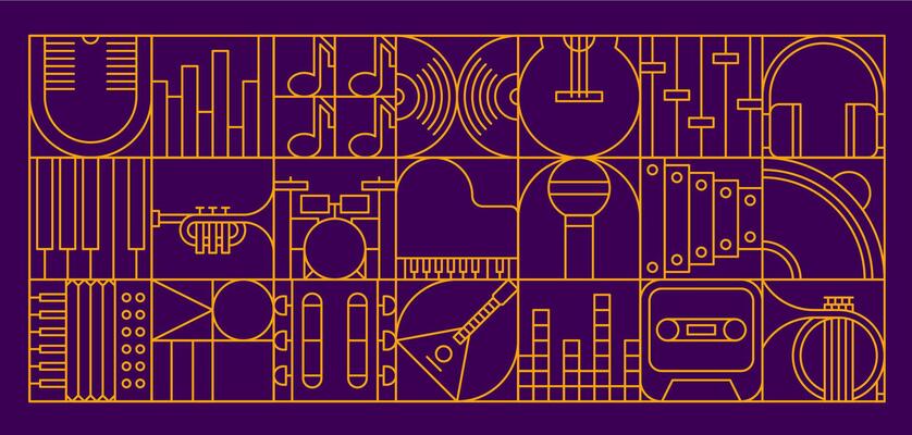 Music modern geometric musical instruments