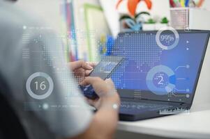 Modern Technology Interaction with Data Visualization Elements photo