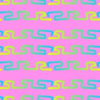 Colorful abstract pattern with wavy lines over a pink background vector