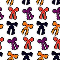 Colorful pixelated patterns showcasing abstract shapes in vibrant hues on a white background vector