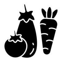Conceptual solid design icon of vegetables vector