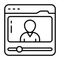 A unique icon of recorded lecture vector