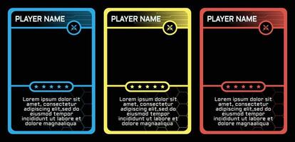 modern robot themed card game template with geometric patterns and three colors. card template, border template vector
