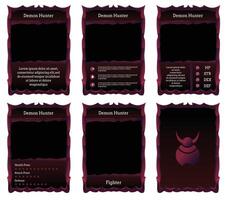 game card border template with ancient dragon scales theme and dark red color. for trading cards, cards in games vector