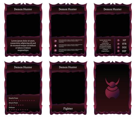 game card border template with ancient dragon scales theme and dark red color. for trading cards, cards in games