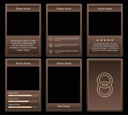 complete game card template with classic fancy theme and yellow and brown shadow color combination, for ui game, trading card game, and player collection card purposes. available with eps 10 files