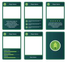 complete game card template with forest care theme and green color combination, for ui game, trading card game, and player collection cards. available with eps 10 file. vector
