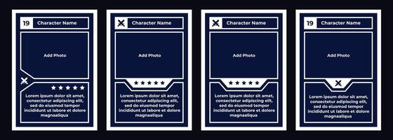 simple card game template with orange line and blue background for game, play card vector
