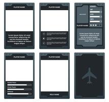 complete game card template with air force military theme and gray and black color combination, for ui game, trading card game, and player collection card purposes. available with eps 10 file vector