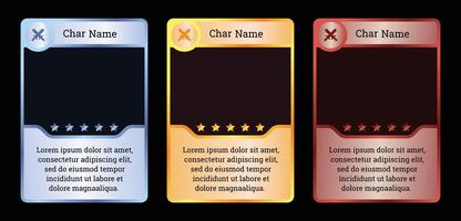 modern luxury card frame template with blue, gold and ruby colors, for card game template vector
