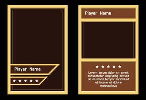 Prehistoric primitive themed card game template with yellow and black colors symbolizing ancient times. card template, border template vector