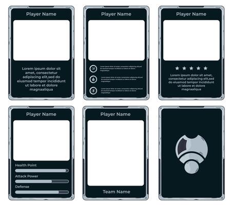 game card border template with paper cartoon theme and gray and black colors. for trading cards, cards in games