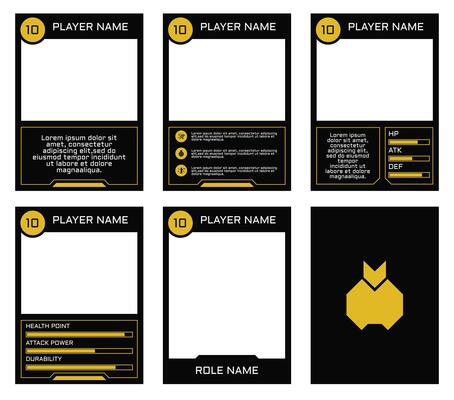 game card border template with geometric theme and yellow and black colors. for trading cards, cards in games