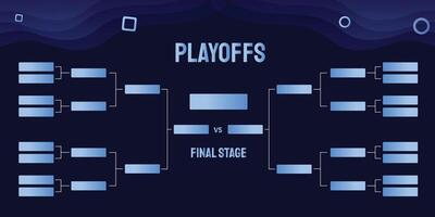 tournament tree diagram for sports and gaming competition, tournament bracket with blue gradient color vector