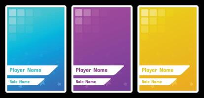 trading game template with contrast and colorful theme. card template for trading card game, player card tag, artist and idol card vector