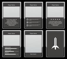 game card border template with classic special forces theme and gray and white colors. for trading cards, cards in games vector