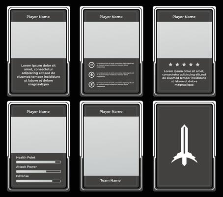 game card border template with classic special forces theme and gray and white colors. for trading cards, cards in games