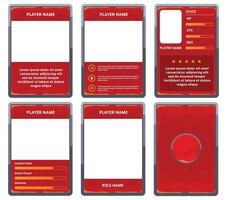 complete game card template with outdated card theme and red and orange color combination, for ui game, trading card game, and player collection card purposes. available with eps 10 files vector