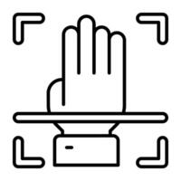 A premium icon of hand scan vector