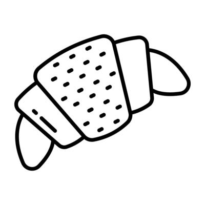 Bakery food icon, Line design of croissant