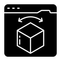 Editable design icon of 3d cad vector