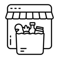Trending icon of online grocery vector