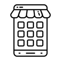 Editable icon of mobile shop vector
