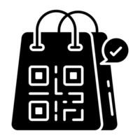 A Glyph designs icon of barcode scan vector