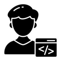 Modern design icon of programmer vector