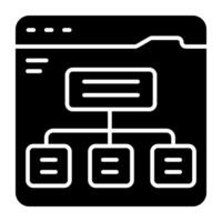 Conceptual glyph design icon of web hierarchy vector