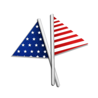 America flags with stars and stripes on a Transparent background png