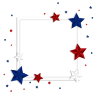 A patriotic background with stars and a square frame png