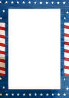 An american flag frame border with wo on Transparent background od texture png