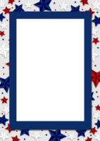 A frame with stars and stripes on a Transparent background png