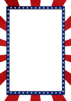 A Transparent square frame with stars on a red, white and blue background png