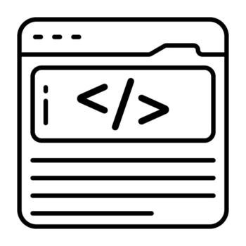 único icono de web codificación línea vector