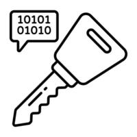 Conceptual line design icon of secure binary chat vector