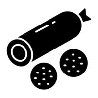 A unique design icon of cut sausage vector