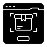 A glyph design icon of logistic website vector