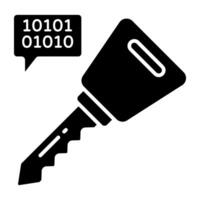 Conceptual solid design icon of secure binary chat vector