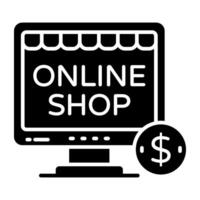 Editable designs icon of e store vector