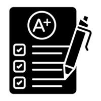 Editable design icon of grade, exam result concept vector