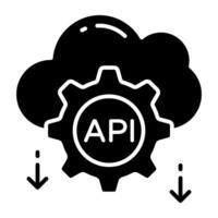 Trendy design icon of cloud api vector