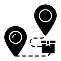 Modern solid design icon of parcel tracking vector